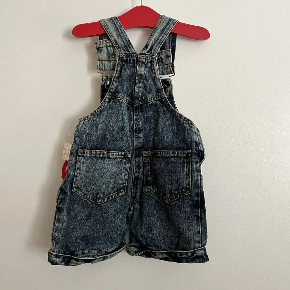 Vintage Hush Puppies Acid Wash Denim Shortalls